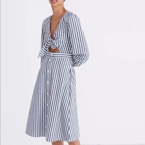 Madewell Shimmer Stripe CutOut MIDI dress